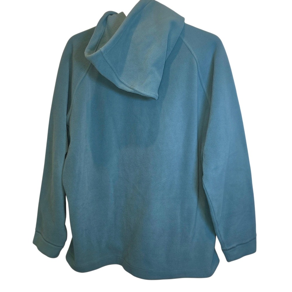 VTG Woolrich Fleece 1/4 Zip Pullover‎ Hoodie Jacket Top Sz Large Teal Blue - Picture 3 of 12